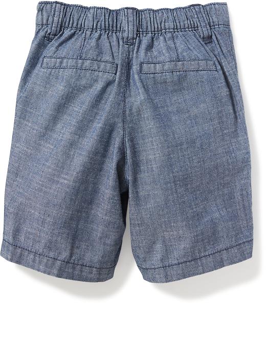 View large product image 2 of 2. Flat-Front Chambray Shorts for Toddler Boys