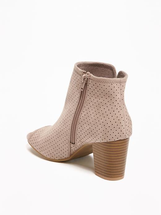 Image number 3 showing, Sueded Peep-Toe Ankle Boots for Women