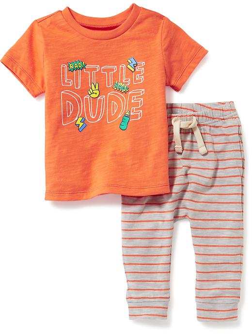 View large product image 1 of 1. 2-Piece Graphic Tee and Leggings Set for Baby