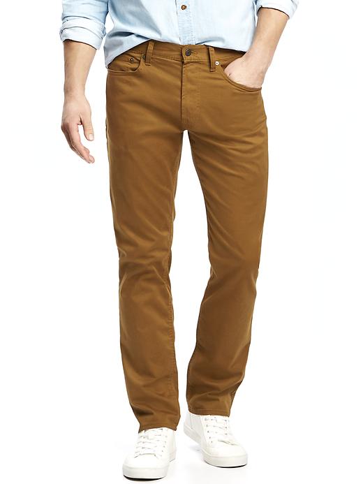 View large product image 1 of 2. Slim Built-In Flex Brushed-Twill Pants for Men