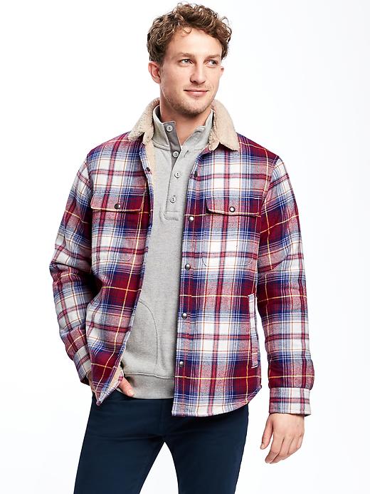 Image number 1 showing, Sherpa-Lined Shirt Jacket for Men