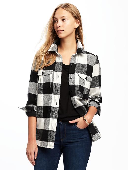 View large product image 1 of 1. Classic Flannel Shirt Jacket for Women