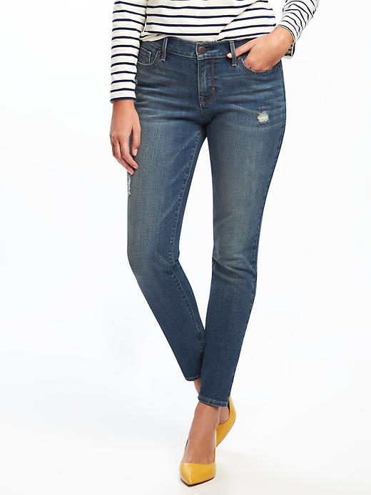 View large product image 1 of 2. Mid-Rise Curvy Skinny Jeans for Women