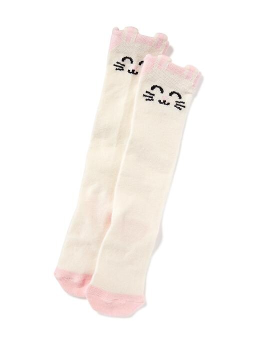 View large product image 1 of 1. Bunny-Graphic Knee-High Socks For Toddler & Baby