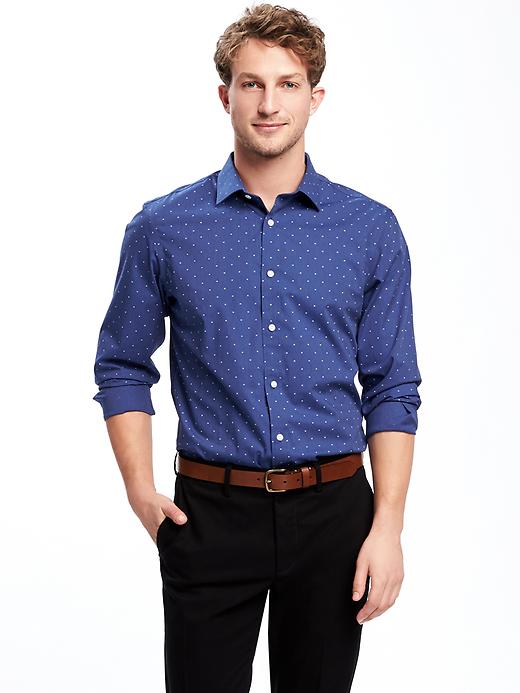 View large product image 1 of 1. Regular-Fit Built-In Flex Signature Non-Iron Dress Shirt For Men