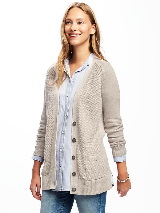Image number 1 showing, Textured Boyfriend Cardi for Women