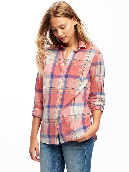 View large product image 1 of 1. Classic Plaid Shirt for Women