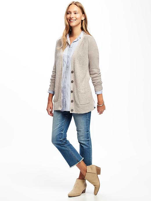 Image number 3 showing, Textured Boyfriend Cardi for Women