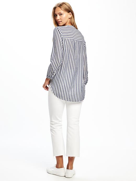 Image number 2 showing, Striped Button-Front Tunic for Women