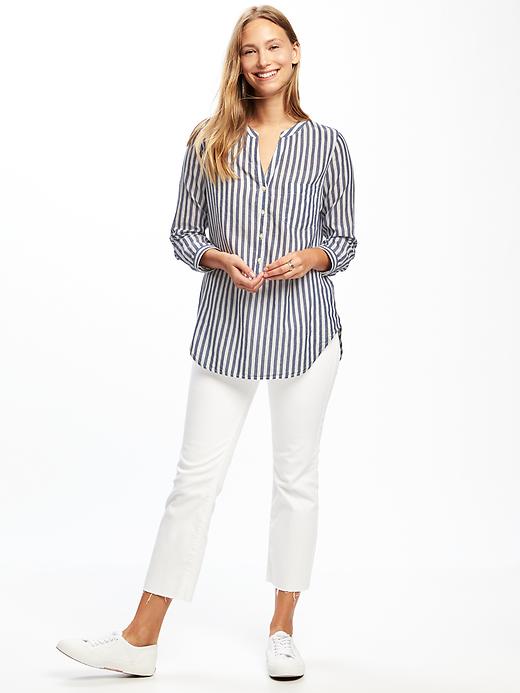 Image number 3 showing, Striped Button-Front Tunic for Women