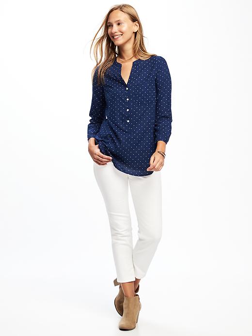Image number 3 showing, Relaxed Printed Lightweight Blouse for Women