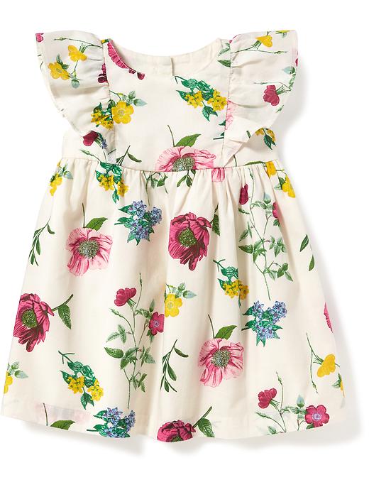 View large product image 1 of 2. Floral Ruffle-Trim Dress for Baby