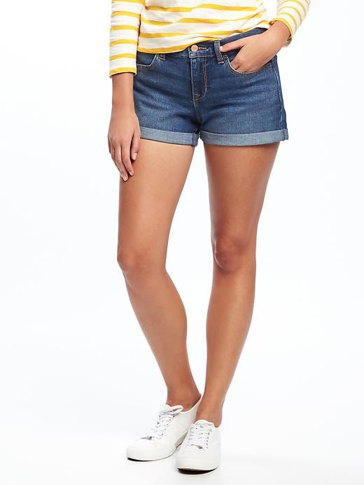 View large product image 1 of 3. Cuffed Denim Shorts for Women (3")