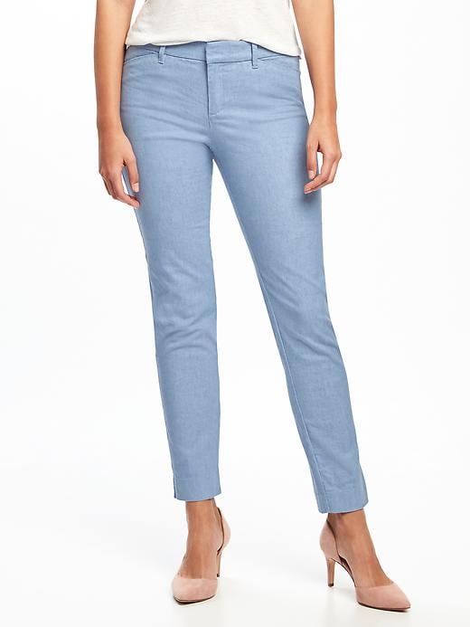 View large product image 1 of 3. Mid-Rise Linen-Blend Pixie Pants for Women