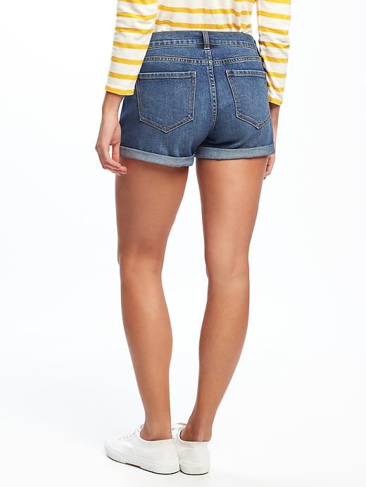 View large product image 2 of 3. Cuffed Denim Shorts for Women (3")