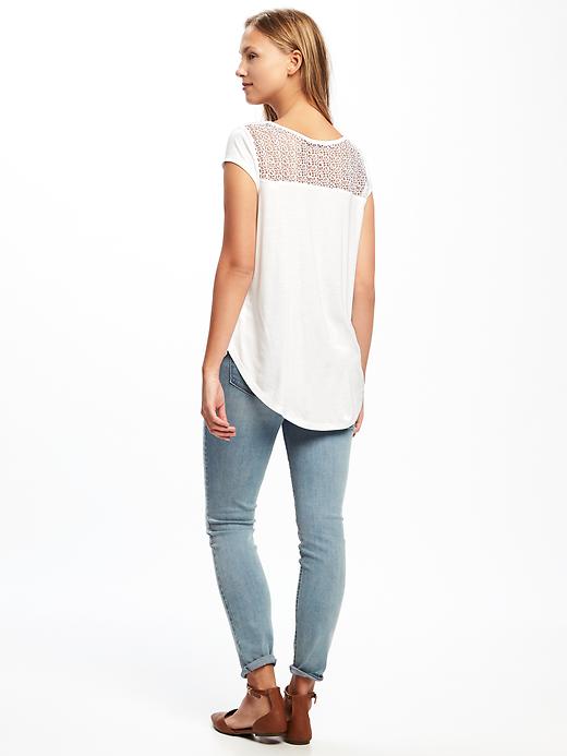 Image number 2 showing, Relaxed Lace-Yoke Top for Women