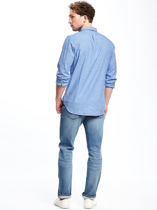 Image number 2 showing, Slim-Fit Linen-Blend Shirt For Men