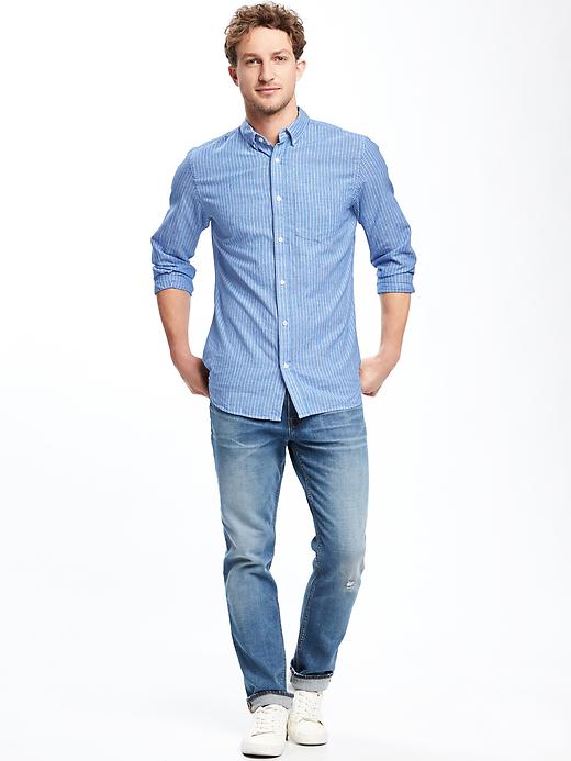 Image number 3 showing, Slim-Fit Linen-Blend Shirt For Men