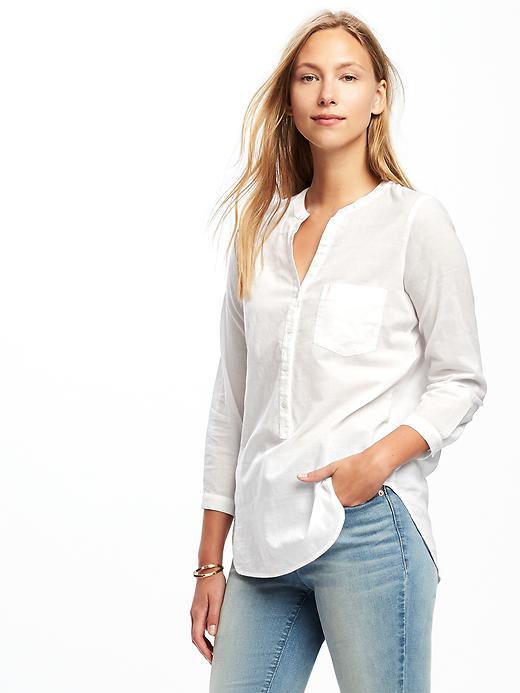 Image number 1 showing, Textured Dobby Shirt for Women
