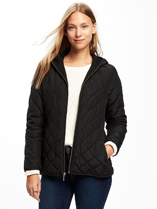 Image number 1 showing, Quilted Hooded Jacket for Women