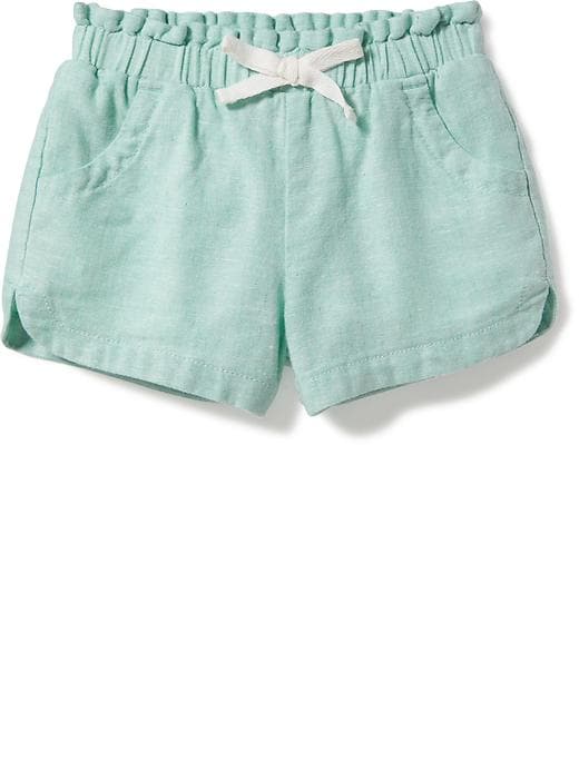 View large product image 1 of 1. Linen-Blend Shorts for Toddler Girls