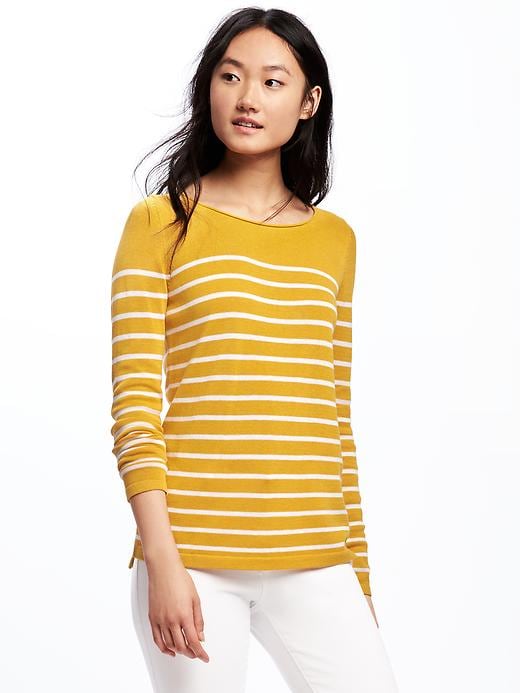 View large product image 1 of 1. Classic Striped Crew-Neck Sweater for Women
