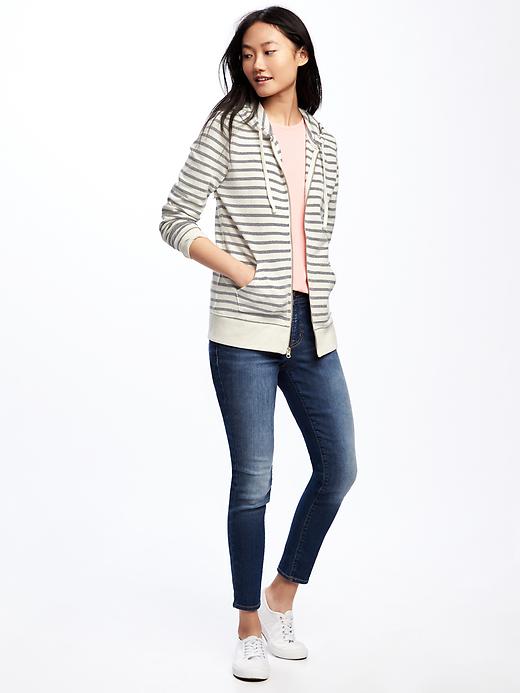 Image number 3 showing, Relaxed Full-Zip Striped Hoodie for Women