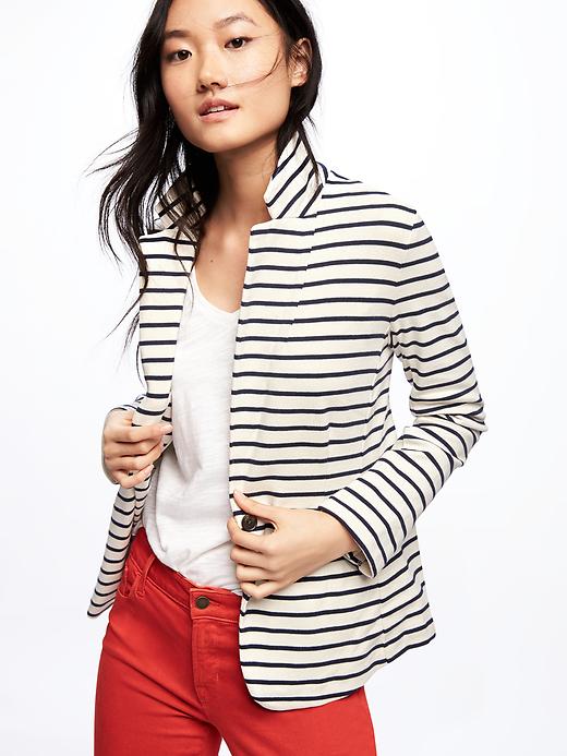 Image number 4 showing, Single-Button Jersey-Knit Blazer for Women