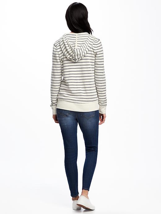 Image number 2 showing, Relaxed Full-Zip Striped Hoodie for Women