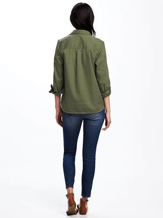 Image number 2 showing, Twill Utility Shirt Jacket for Women
