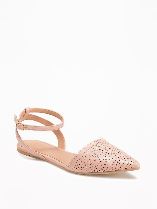 View large product image 1 of 1. Laser-Cut D'Orsay Flats for Women