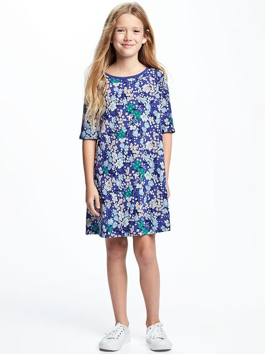 View large product image 1 of 1. Patterned Jersey Swing Dress for Girls