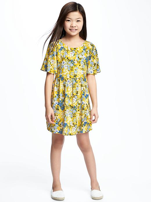 View large product image 1 of 1. Fit & Flare Flutter-Sleeve Dress for Girls