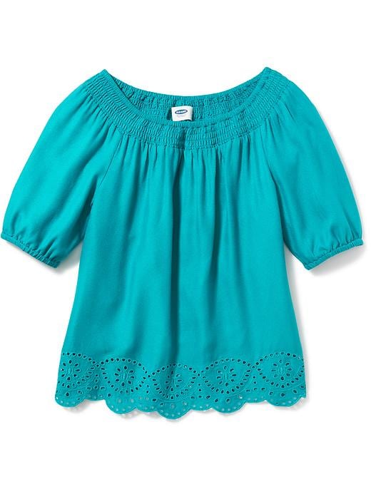 View large product image 1 of 1. Smocked Eyelet-Hem Top for Girls