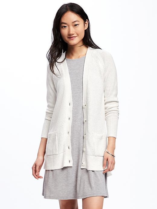 View large product image 1 of 1. Textured Boyfriend Cardi for Women