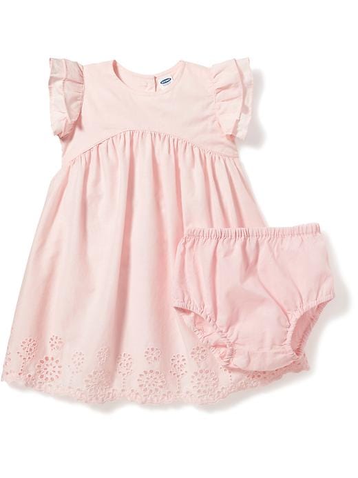 View large product image 1 of 1. Babydoll Eyelet-Hem Dress for Baby