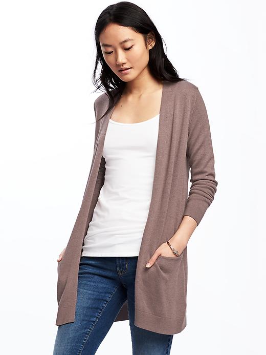 View large product image 1 of 1. Long Open-Front Cardi for Women