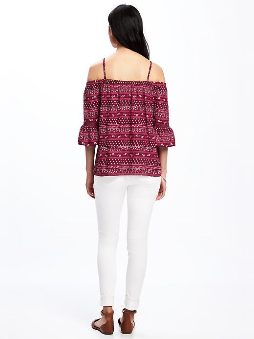 Image number 2 showing, Patterned Off-the-Shoulder Swing Top for Women