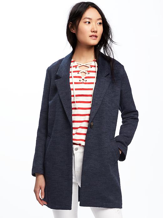 Image number 1 showing, Textured-Bouclé Everyday Coat for Women