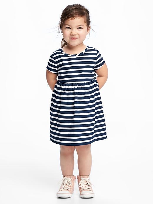 View large product image 1 of 1. Boat-Neck Swing Dress for Toddler Girls