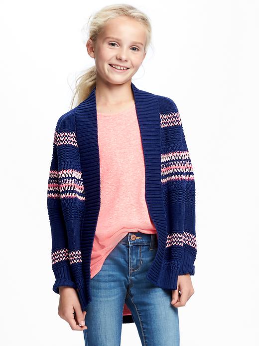 View large product image 1 of 2. Textured Open-Front Cardi for Girls