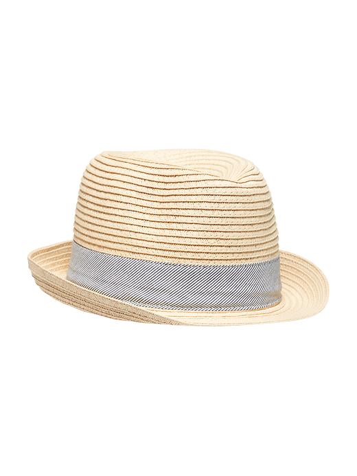 View large product image 1 of 1. Straw Fedora for Baby