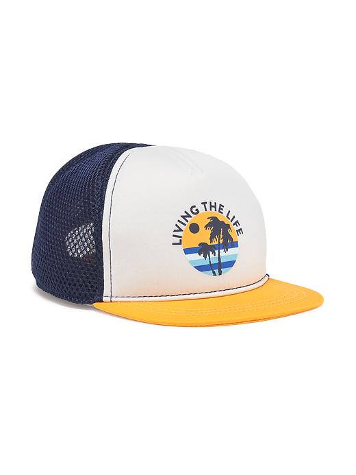 View large product image 1 of 1. "Living the Life" Trucker Hat for Toddler Boys