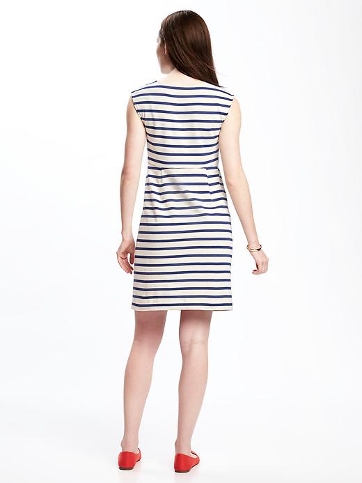 Image number 2 showing, Maternity Striped Ponte-Knit Dress
