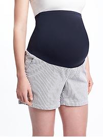 View large product image 3 of 3. Maternity Relaxed Full-Panel Twill Shorts (5")