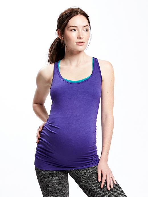 View large product image 1 of 1. Maternity Go-Dry Shirred Tank