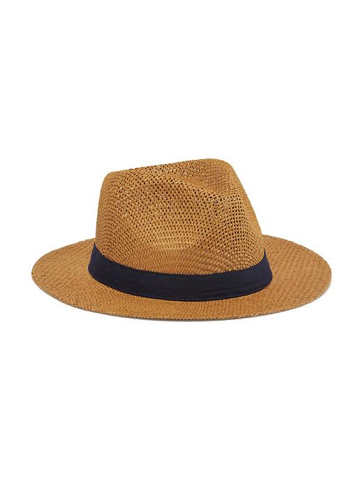 View large product image 1 of 1. Straw Flat-Brim Hat for Men