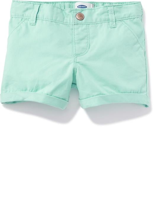 View large product image 1 of 1. Cuffed Twill Pull-On Shorts for Toddler Girls