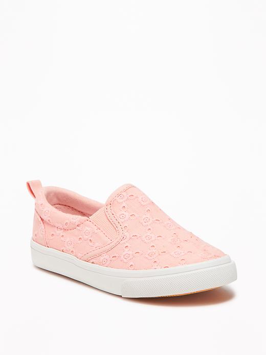 View large product image 1 of 1. Eyelet Slip-Ons for Toddler Girls