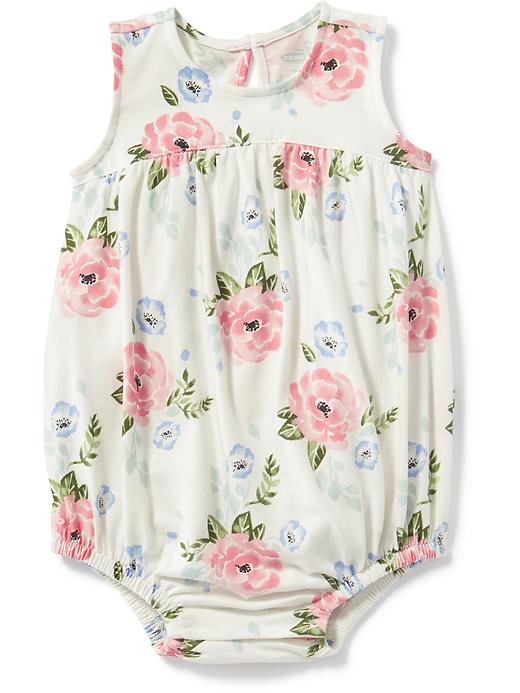 View large product image 1 of 1. Floral Bubble Romper for Baby